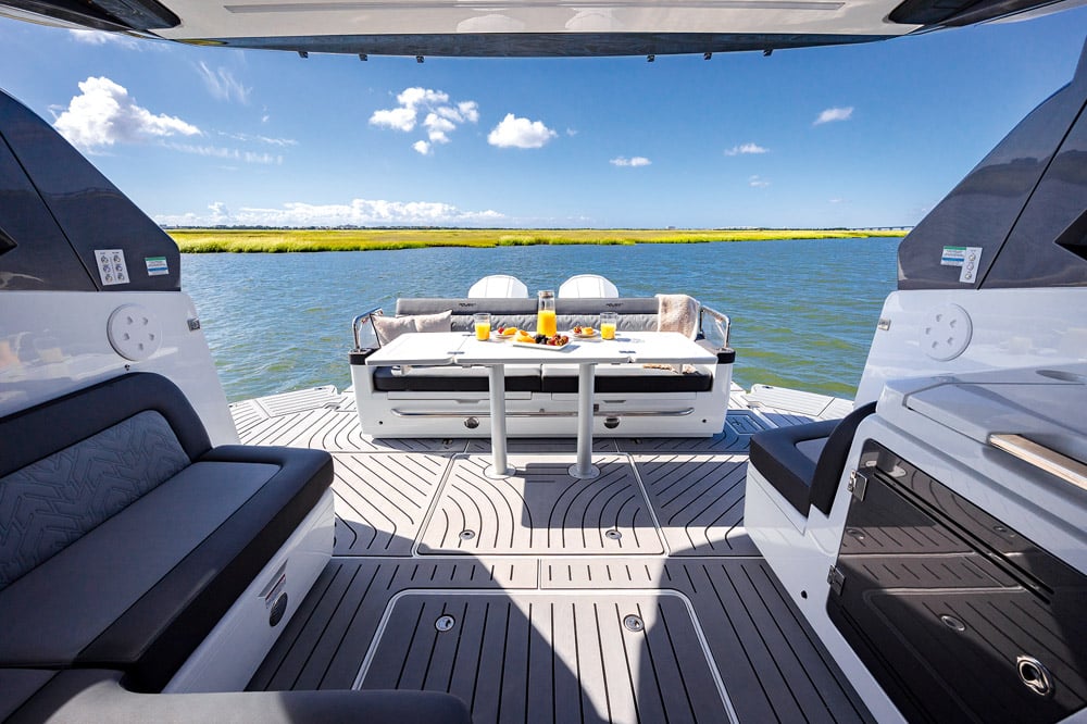 An impressive stern view.