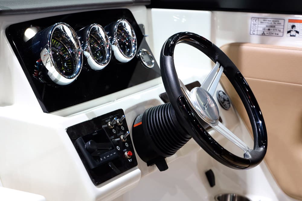 Classic styled helm and dials.