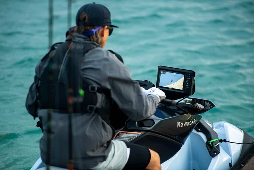 The 7” Garmin Echomap UHD2 features a top-class sharp & clear sonar. Kawasaki jet ski