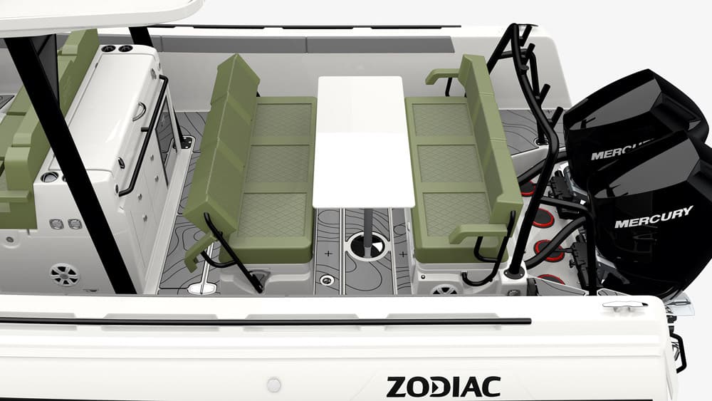 Zodiac X10CC. Spacious dining for six.