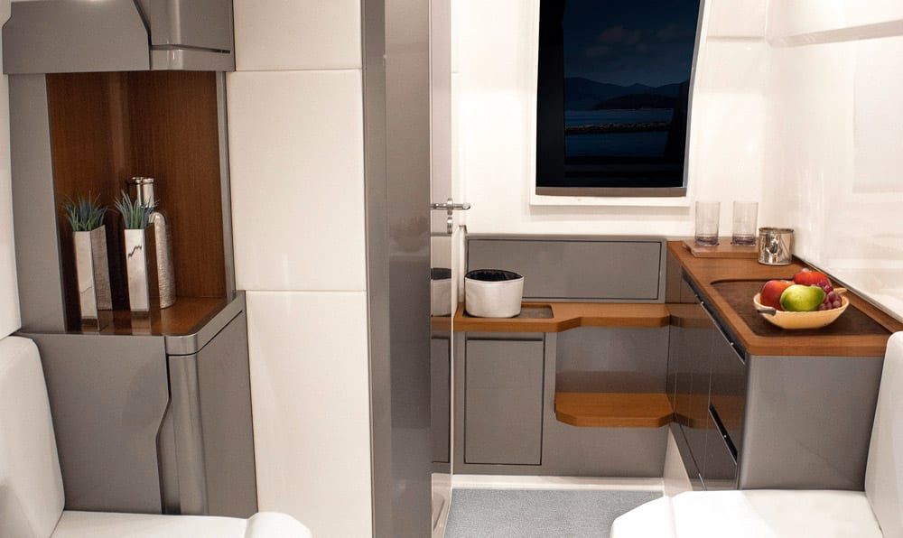 Schaefer V33 - This section can be configured as a small galley.