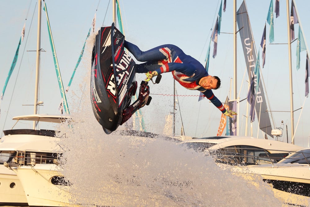 Jack Moule, 4 x National Freestyle jet-ski Champion, 5 x British Freestyle Champion and World Professional Freestyle Stuntman.