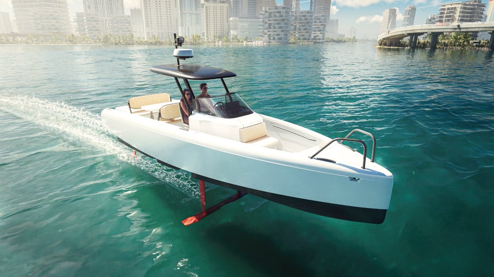 Candela state that this boat can run through 1m seas with little pitching.