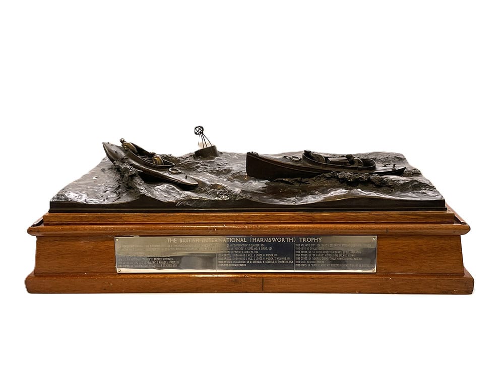 Harmsworth Trophy. The world’s most famous powerboat racing trophy is being promoted as the ultimate reward for a new electric boat challenge. The British International Harmsworth Trophy dates back to 1903 and is the oldest powerboat racing trophy in existence.