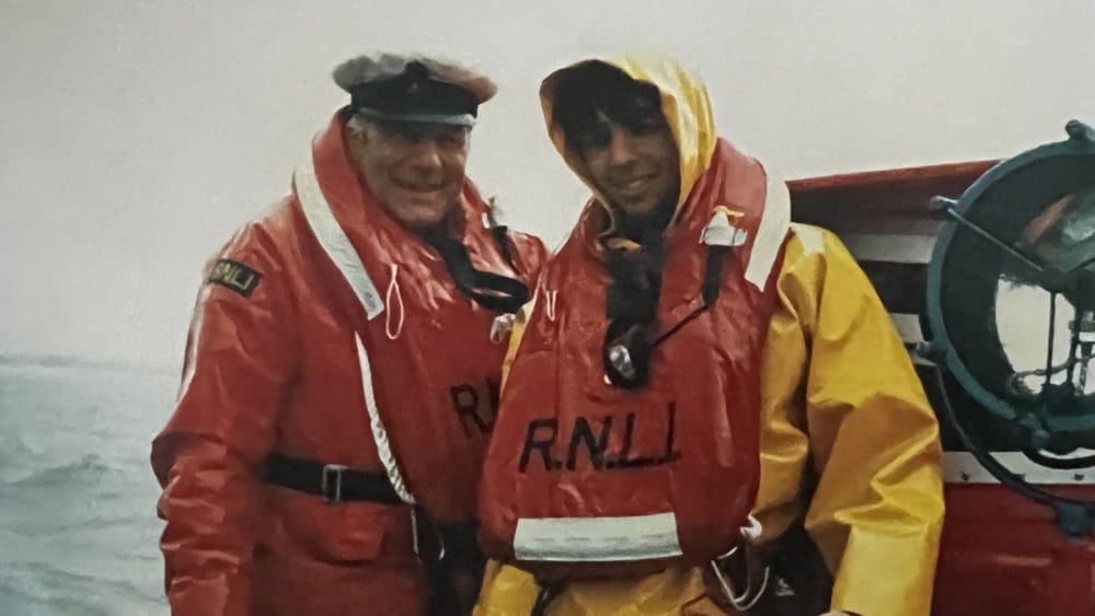 rnli volunteer week - Trevor with his late father, Coxswain Ken Holland BEM